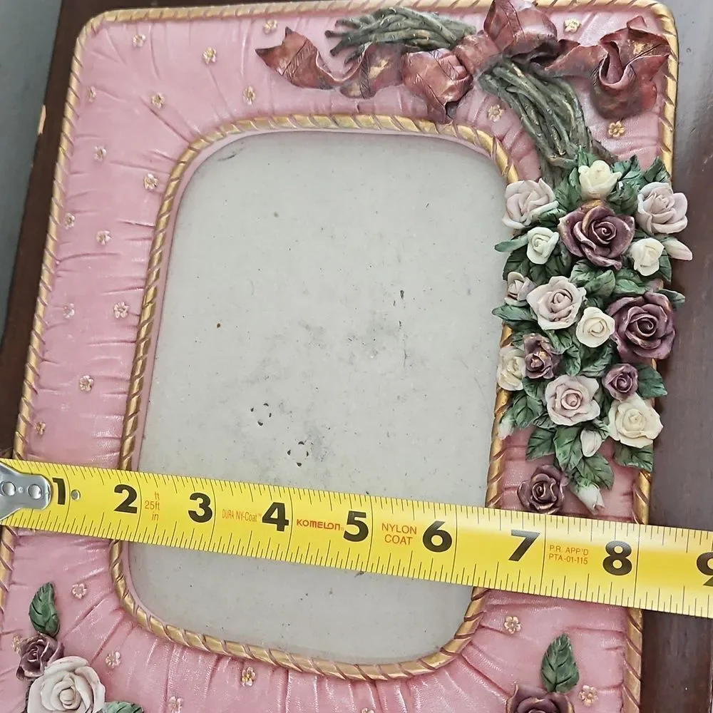 Vintage Ceramic Floral Picture Frame